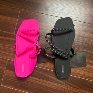 Forever 21 Studded Flats Sandals